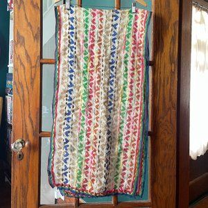 ANTHROPOLOGIE Erfurt Rainbow Heart-Print Scarf/Wrap